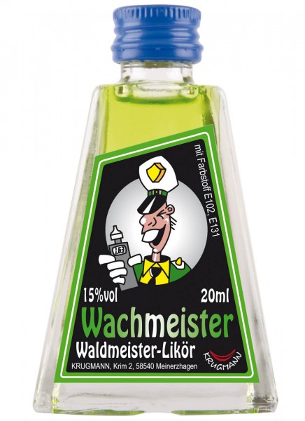 Krugmann Wachmeister Miniatur Glas Likör 0,02 L