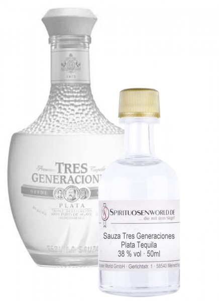 Sauza Tres Generaciones Plata Tequila Tastingminiatur 0,05 L