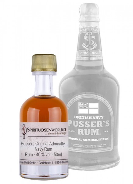 Pussers Original Admiralty Navy Rum Tastingminiatur 0,05 L