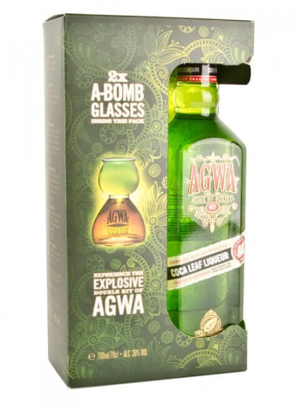 Agwa de Bolivia Likör mit 2 Blaster-Gläsern 0,7 L