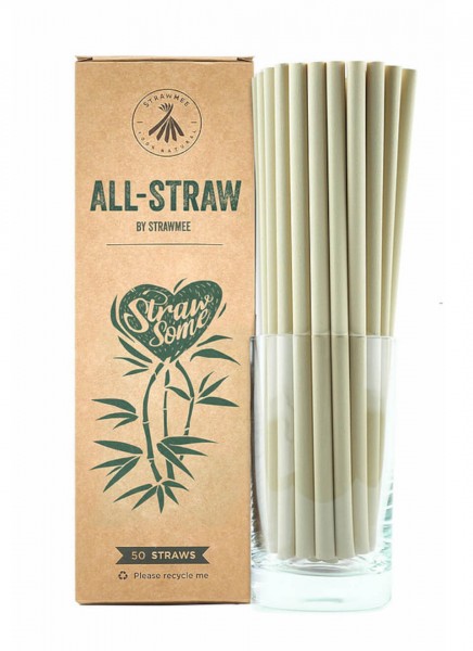 Trinkhalme All Straw aus Bambusfasern 21cm 50Stk