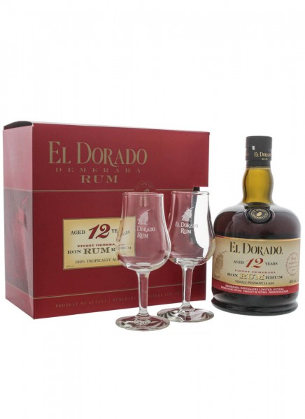 El Dorado 12 Years Rum Set mit 2 Nosing Gläser 0,7 L